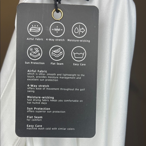 Acegolfs Women’s Stylish White Polo Shirt with Red Stripes - Picture 3 of 5